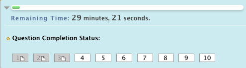 question completion status