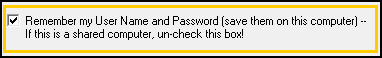 Check Remember username and password