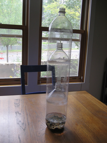 Bottles pieced together empty to check fit